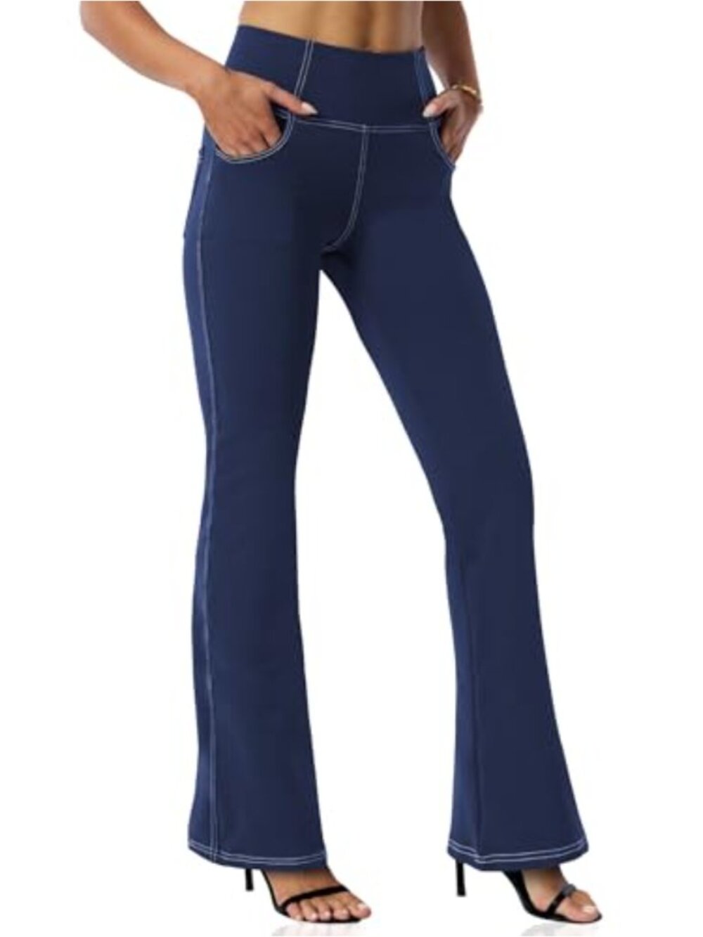 VOOVEEYA Women's Bootcut Yoga Pants Wide Leg Flare High Waist with Pockets